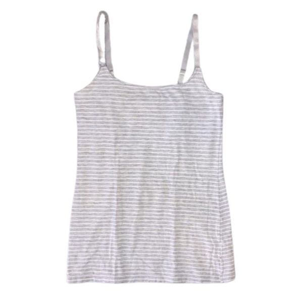 H&M MAMA NURSING TANK TOP GRAY AND WHITE STRIPES - Picture 1 of 4